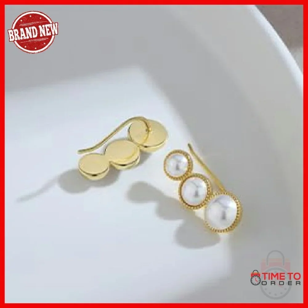 925 Sterling Silver Bow Stud Earrings with Freshwater Pearl